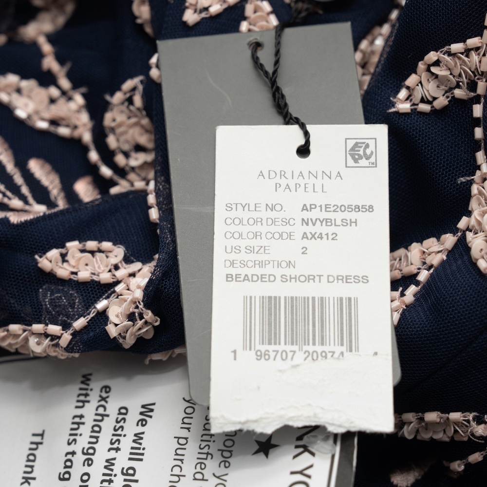 Adrianna Papell Beaded Flutter Sleeve Dress - Picture 9 of 16